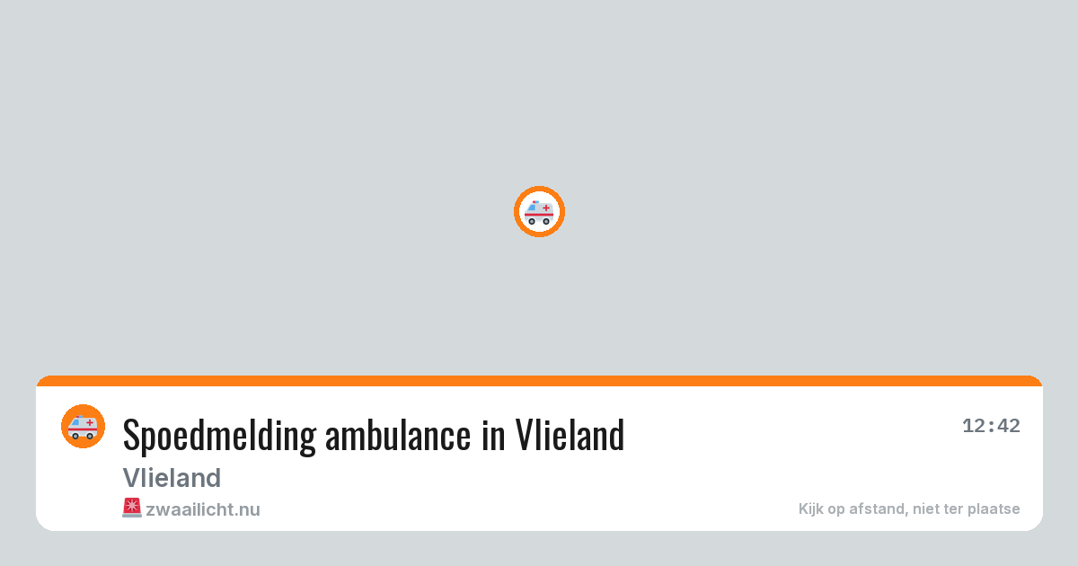 Spoedmelding ambulance in Vlieland — 18 apr 2026
