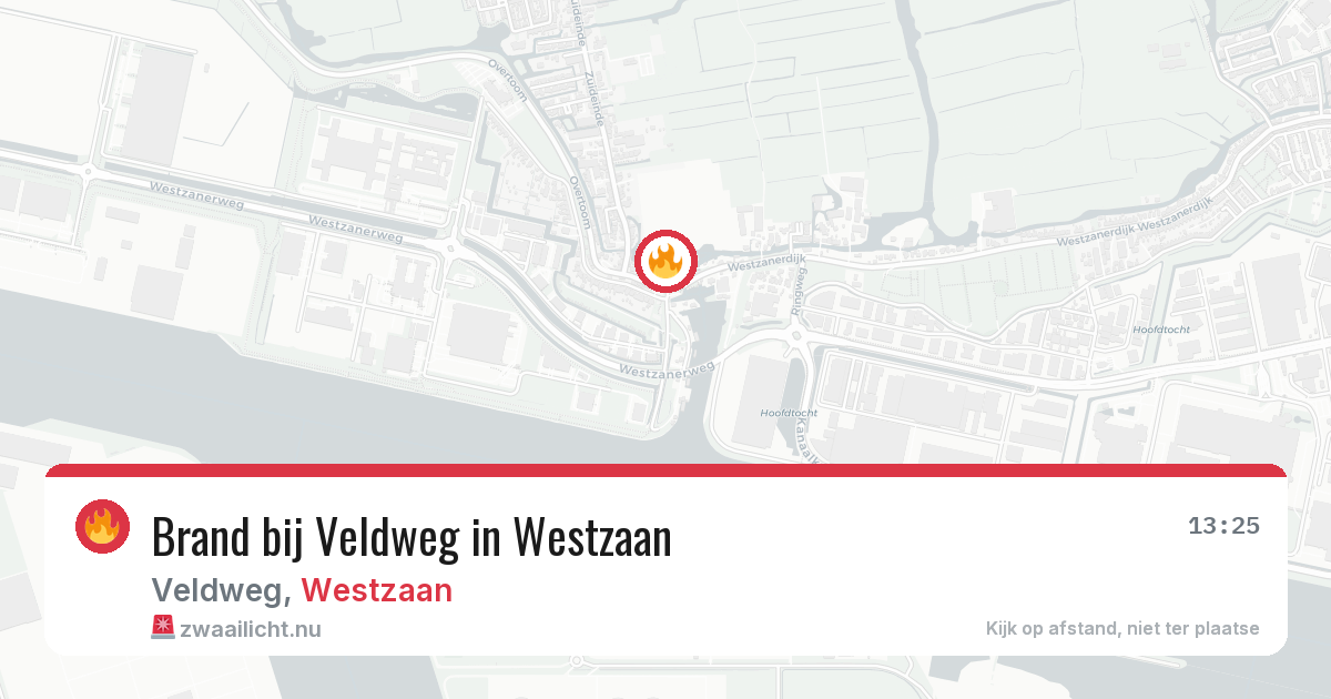 Brand bij Veldweg in Westzaan — 7 jun 2026