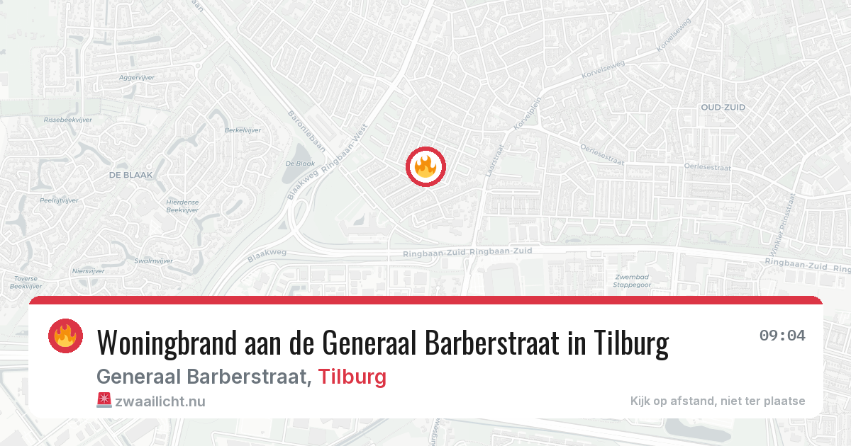 Woningbrand aan de Generaal Barberstraat in Tilburg — 15 jul 2026