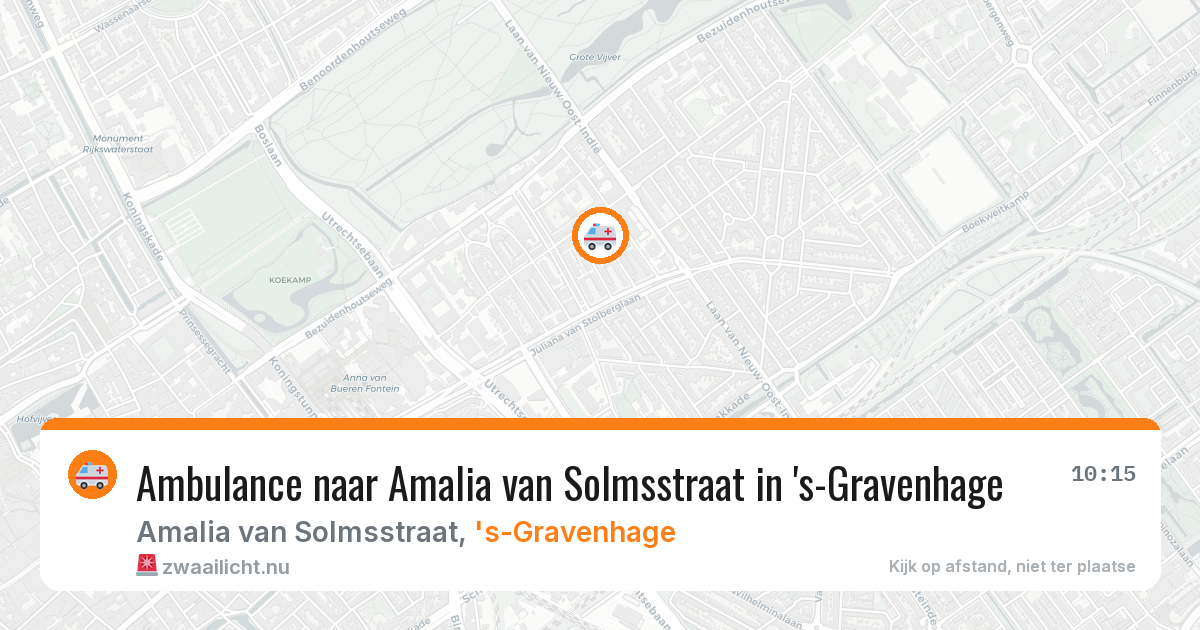 Ambulance naar Amalia van Solmsstraat in 's-Gravenhage — 18 mei 2026