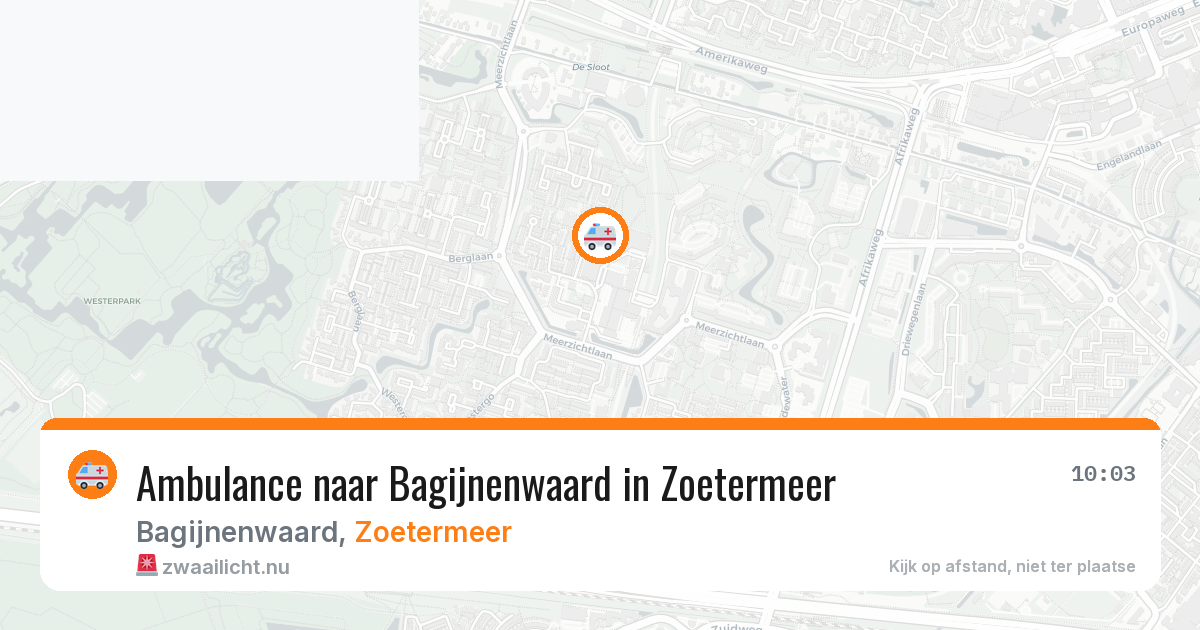 Ambulance naar Bagijnenwaard in Zoetermeer — 10 jul 2026