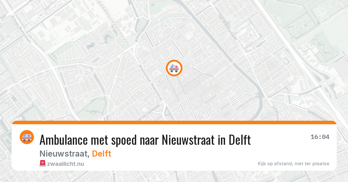 Ambulance met spoed naar Nieuwstraat in Delft — 12 apr 2026