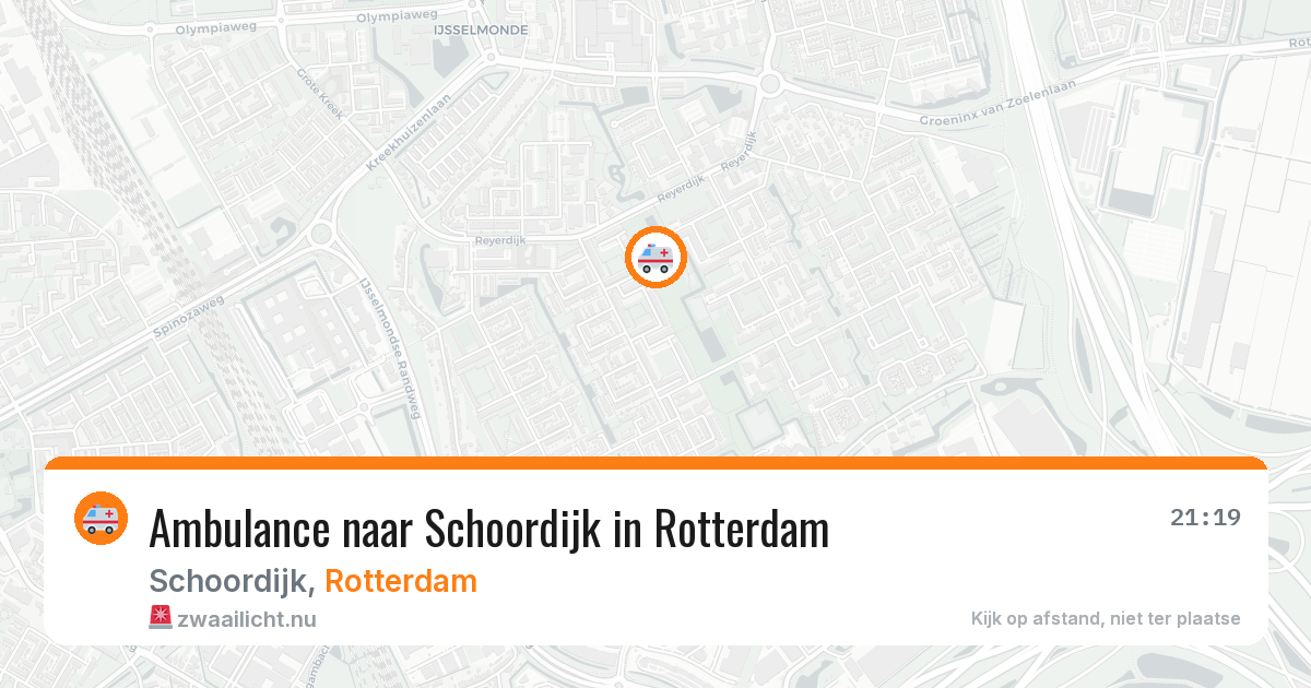 Ambulance naar Schoordijk in Rotterdam — 25 mei 2026