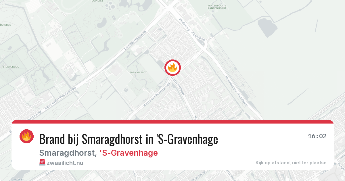 Brand bij Smaragdhorst in 'S-Gravenhage — 25 mei 2026