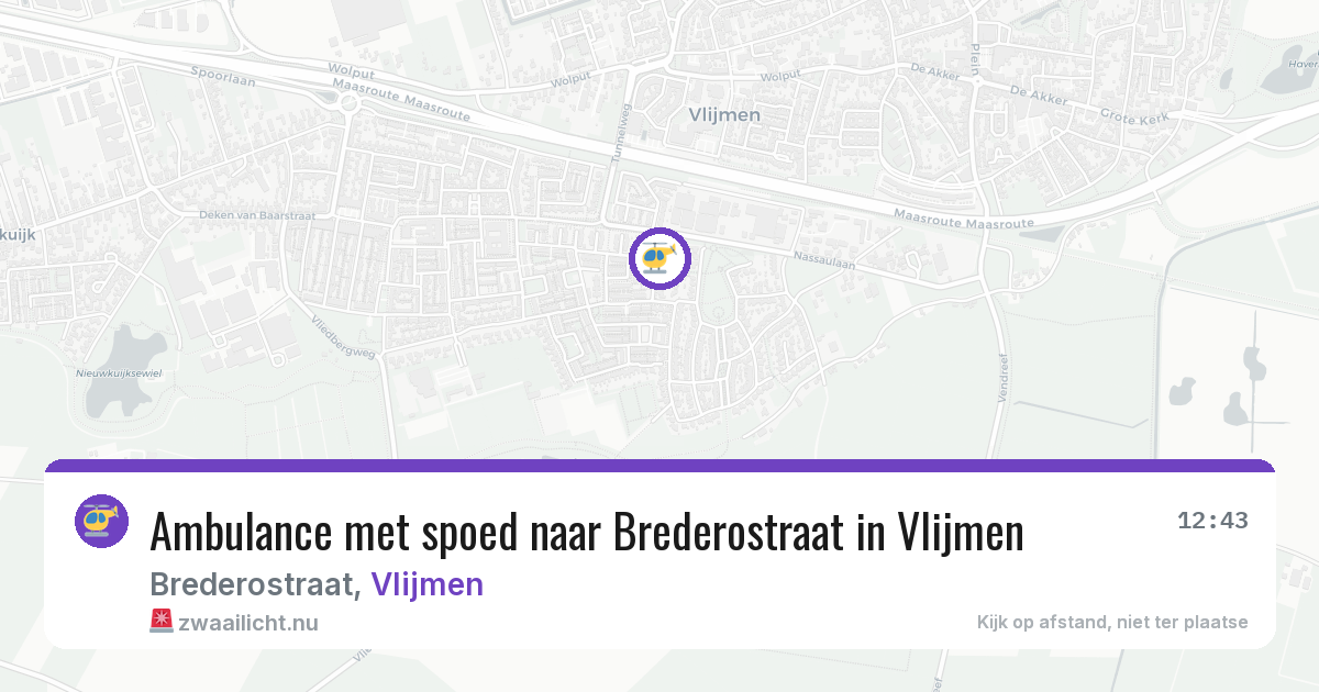 Ambulance met spoed naar Brederostraat in Vlijmen — 11 jul 2026