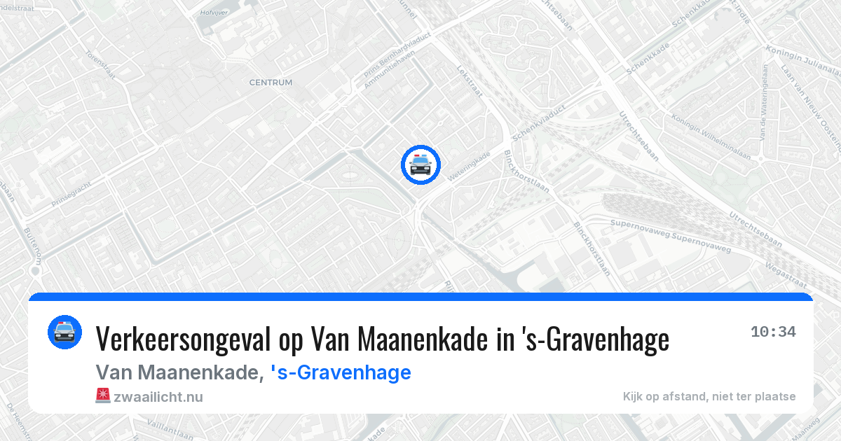 Verkeersongeval op Van Maanenkade in 's-Gravenhage — 25 jul 2026