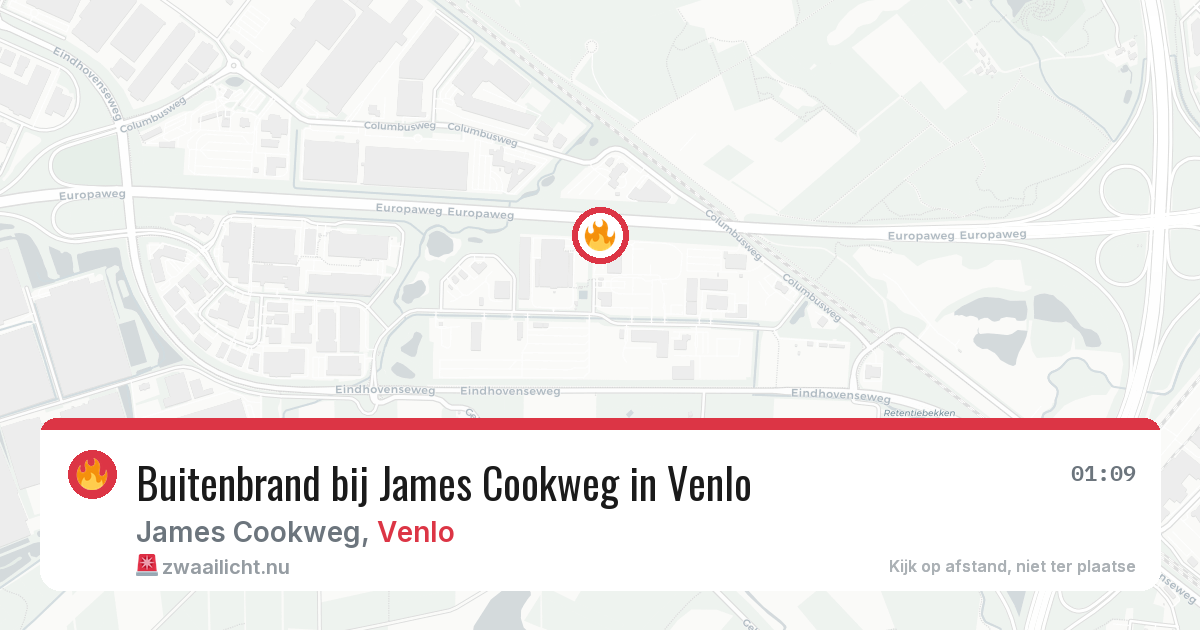Buitenbrand bij James Cookweg in Venlo — 21 apr 2026