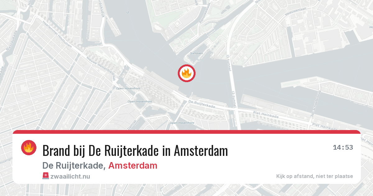 Brand bij De Ruijterkade in Amsterdam — 23 apr 2026