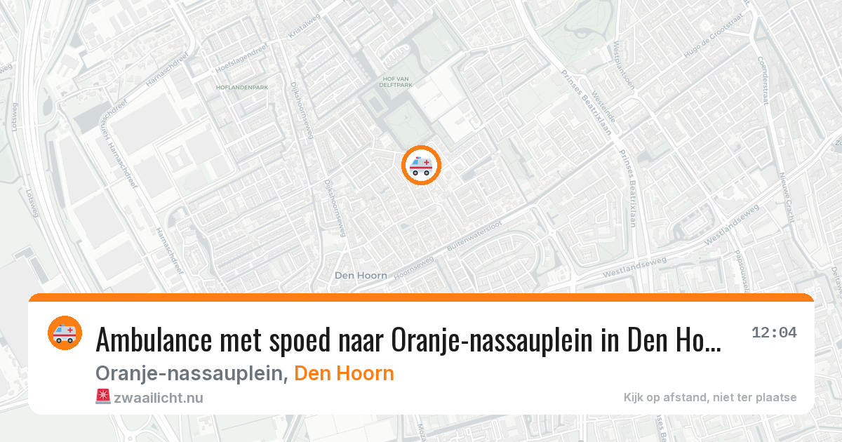 Ambulance met spoed naar Oranje-nassauplein in Den Hoorn — 25 mrt 2026