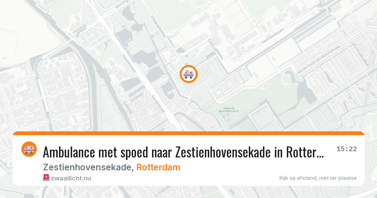 Ambulance met spoed naar Zestienhovensekade in Rotterdam — 15 jul 2026