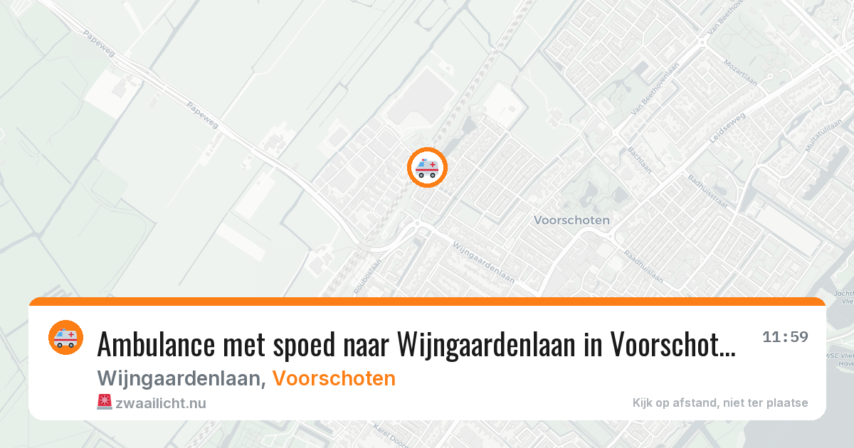 Ambulance met spoed naar Wijngaardenlaan in Voorschoten — 17 jul 2026