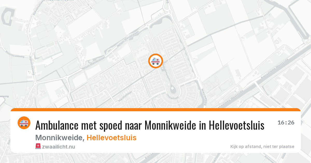 Ambulance met spoed naar Monnikweide in Hellevoetsluis — 19 jul 2026