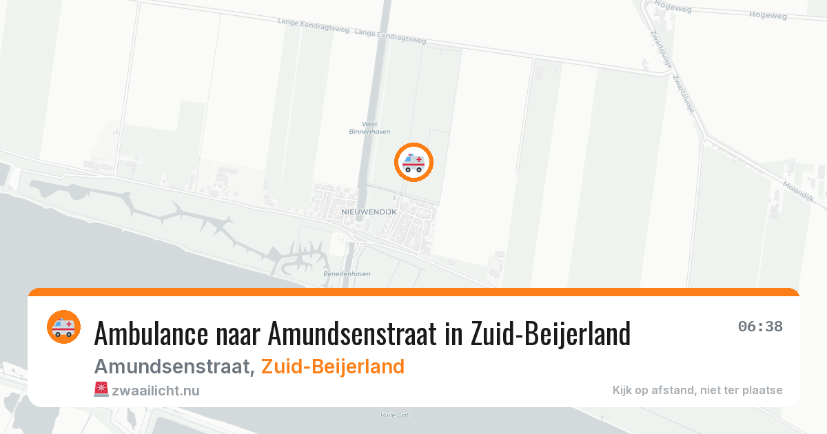 Ambulance naar Amundsenstraat in Zuid-Beijerland — 20 jul 2026