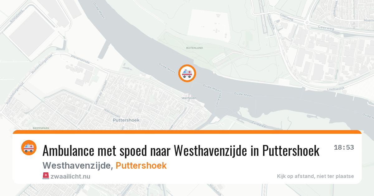 Ambulance met spoed naar Westhavenzijde in Puttershoek — 25 jul 2026
