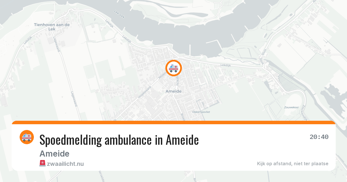 Spoedmelding ambulance in Ameide — 25 apr 2026