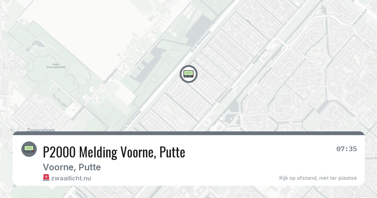 P2000 Melding Voorne, Putte — 26 jul 2026