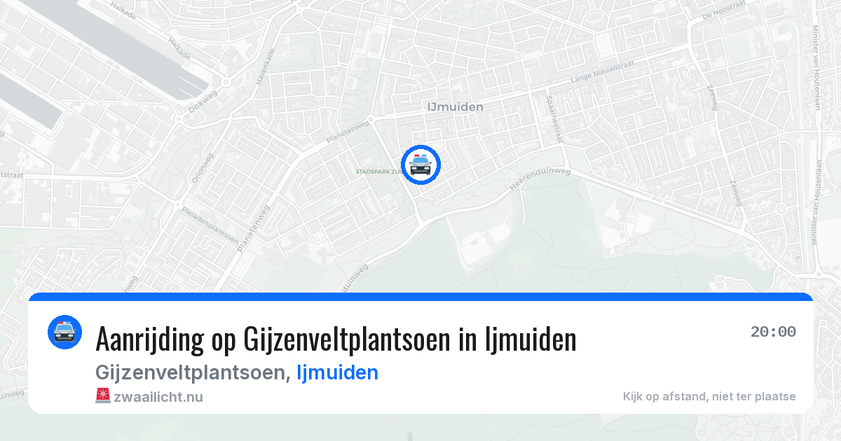 Aanrijding op Gijzenveltplantsoen in Ijmuiden — 20 jul 2026