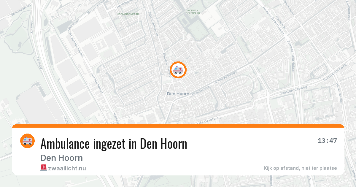 Ambulance ingezet in Den Hoorn — 22 mei 2026