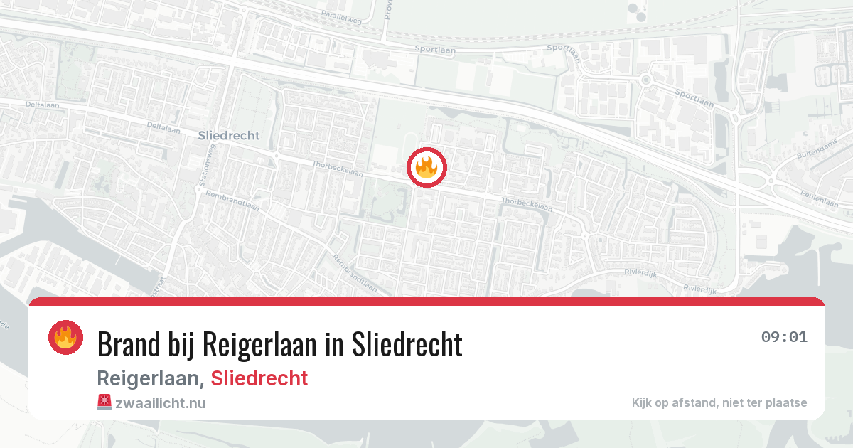 Brand bij Reigerlaan in Sliedrecht — 1 jun 2026