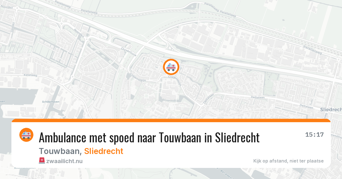 Ambulance met spoed naar Touwbaan in Sliedrecht — 4 mei 2026