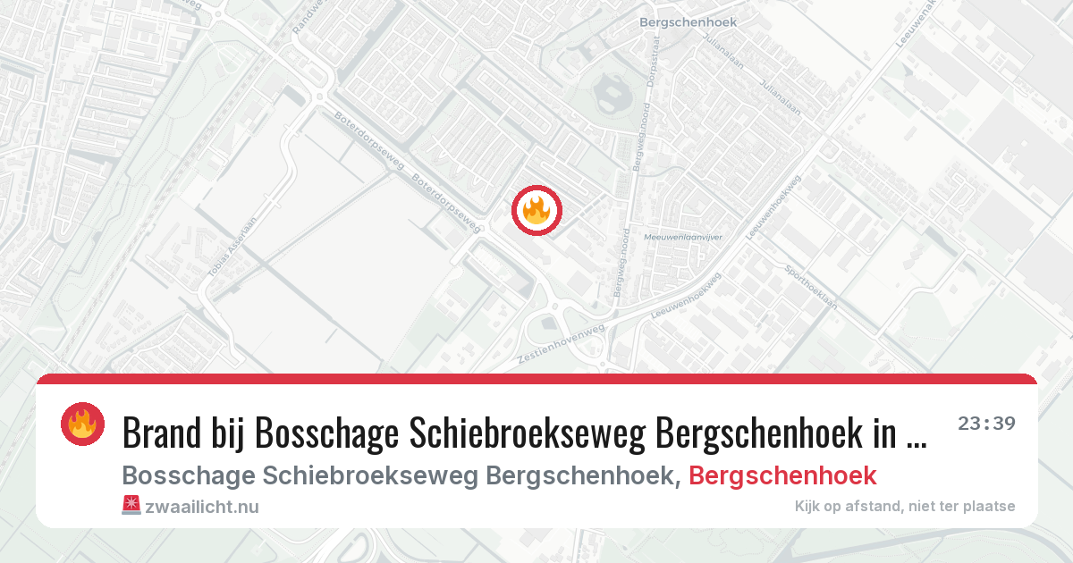 Brand bij Bosschage Schiebroekseweg Bergschenhoek in Bergschenhoek — 11 jul 2026