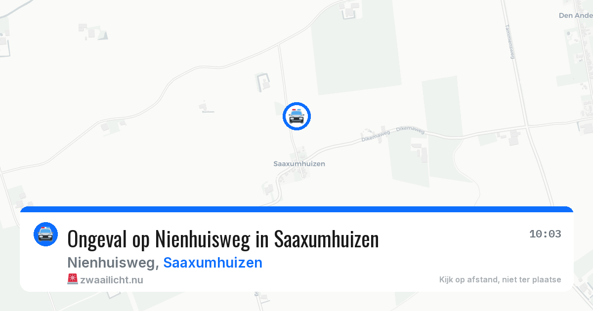 Ongeval op Nienhuisweg in Saaxumhuizen — 24 apr 2026