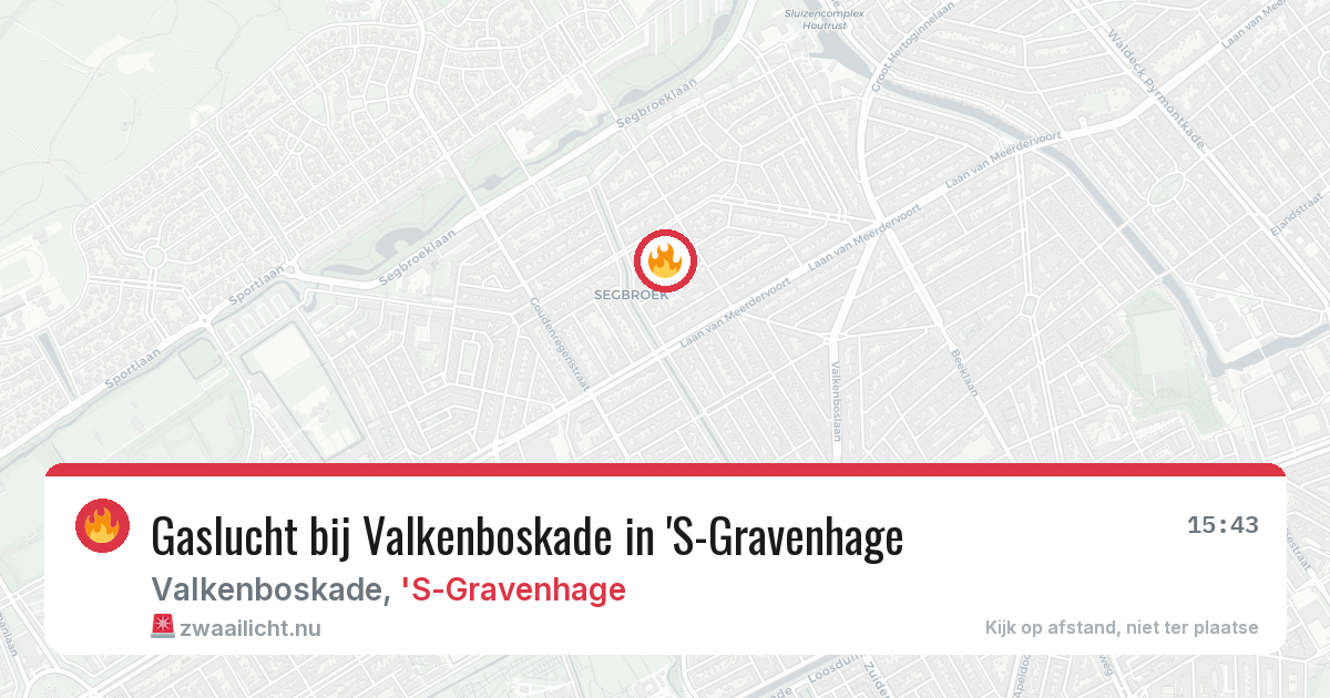 Gaslucht bij Valkenboskade in 'S-Gravenhage — 30 mrt 2026