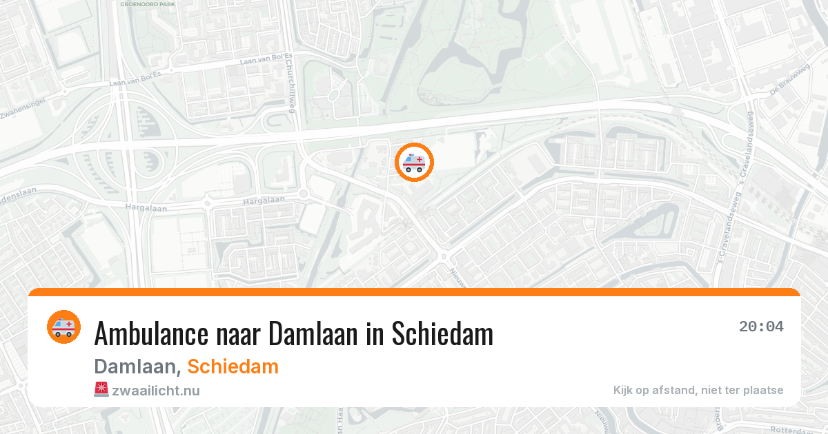 Ambulance naar Damlaan in Schiedam — 14 jul 2026