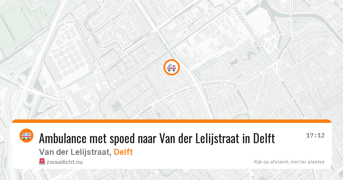 Ambulance met spoed naar Van der Lelijstraat in Delft — 18 mei 2026