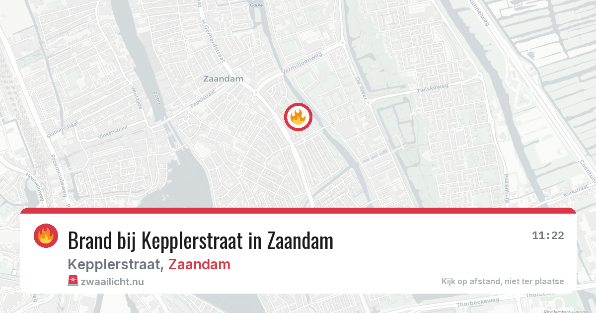 Brand bij Kepplerstraat in Zaandam — 22 jul 2026