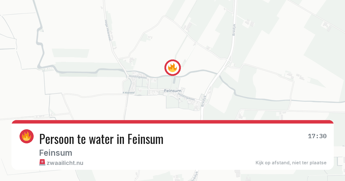 Persoon te water in Feinsum — 18 jun 2026