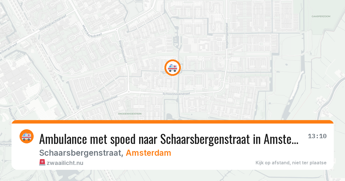 Ambulance met spoed naar Schaarsbergenstraat in Amsterdam — 25 mei 2026
