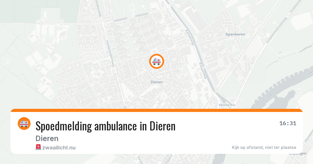Spoedmelding ambulance in Dieren — 13 jul 2026