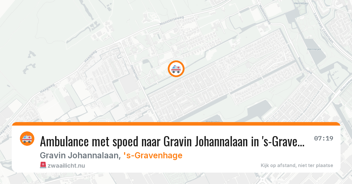 Ambulance met spoed naar Gravin Johannalaan in 's-Gravenhage — 18 mei 2026