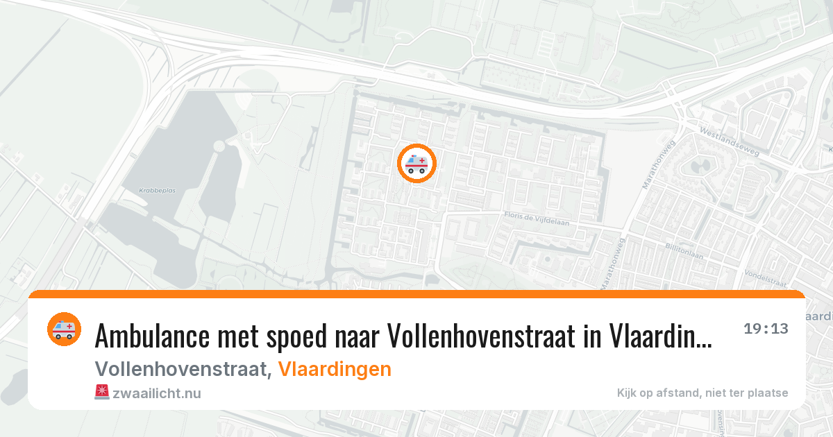 Ambulance met spoed naar Vollenhovenstraat in Vlaardingen — 12 jul 2026