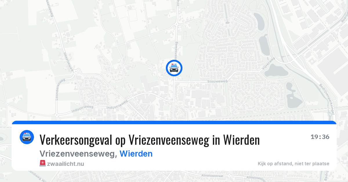 Verkeersongeval op Vriezenveenseweg in Wierden — 24 jul 2026