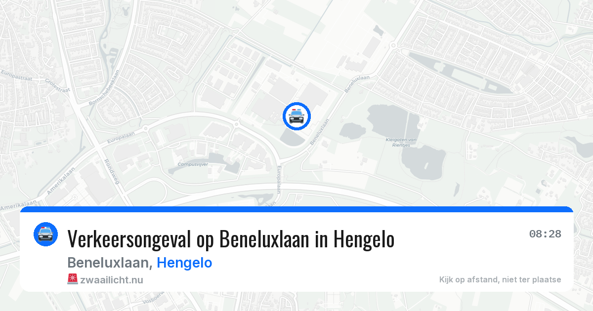 Verkeersongeval op Beneluxlaan in Hengelo — 21 mei 2026