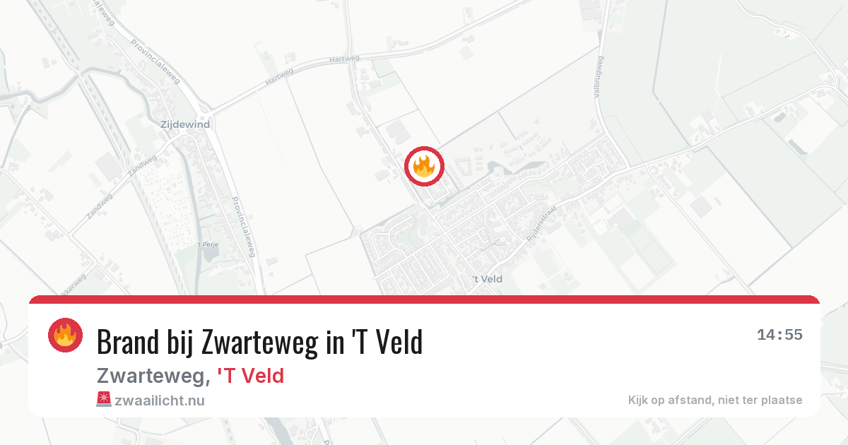 Brand bij Zwarteweg in 'T Veld — 1 apr 2026