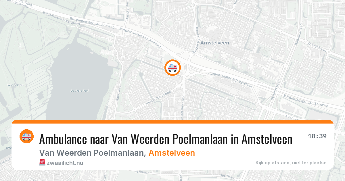 Ambulance naar Van Weerden Poelmanlaan in Amstelveen — 14 mei 2026
