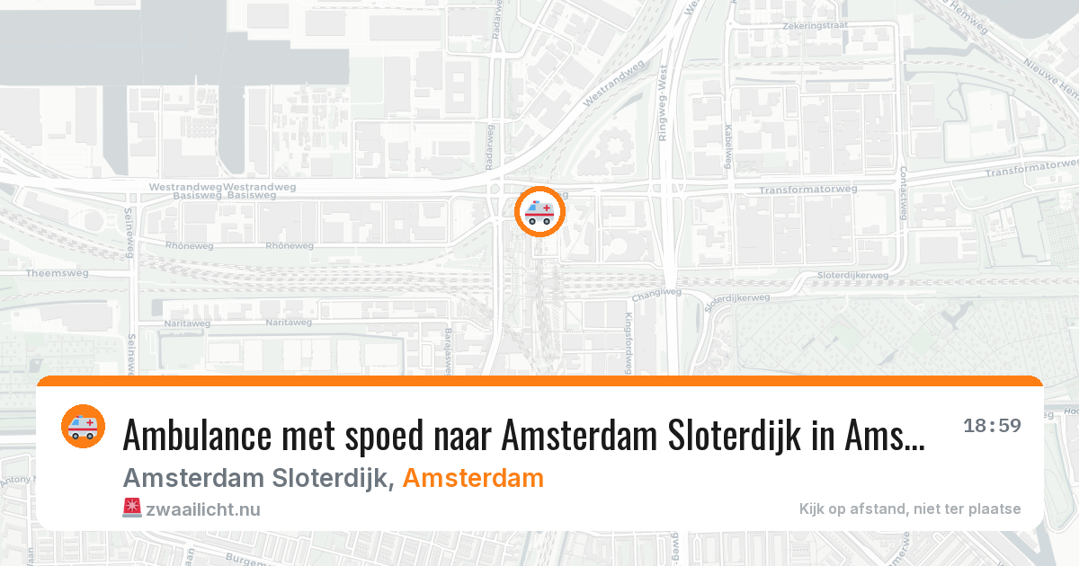 Ambulance met spoed naar Amsterdam Sloterdijk in Amsterdam — 25 jul 2026