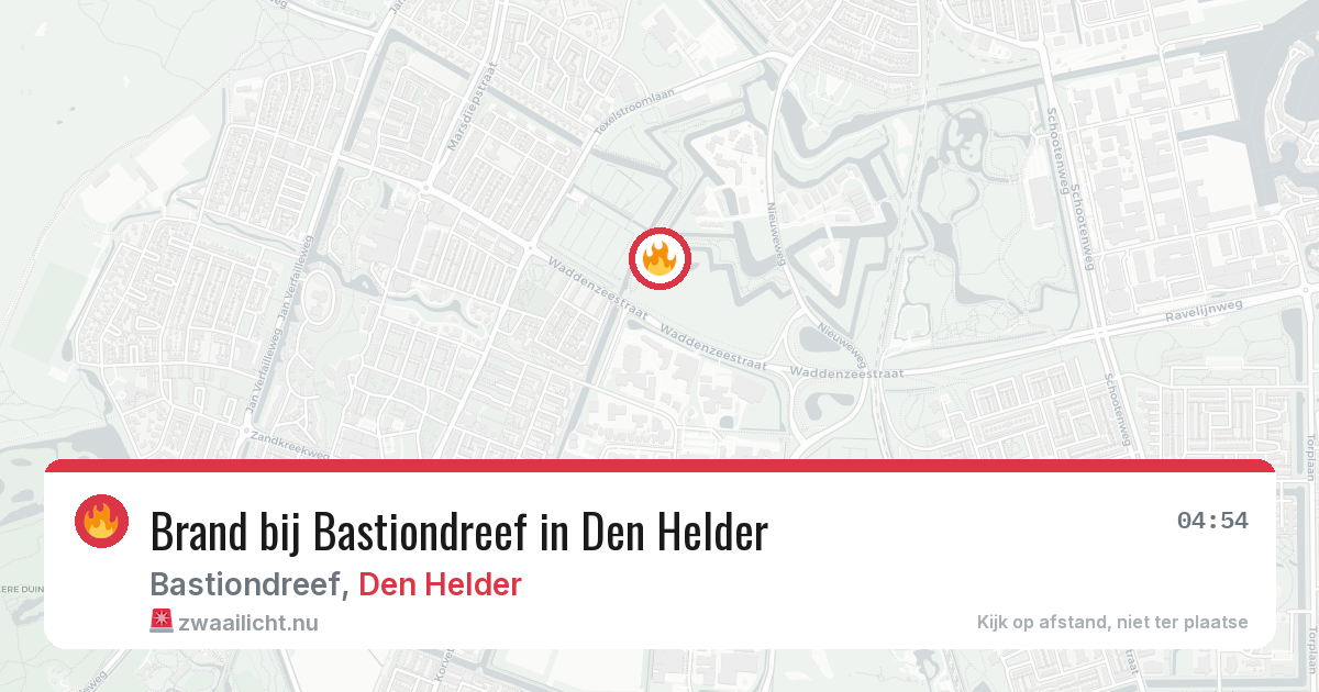 Brand bij Bastiondreef in Den Helder — 12 jul 2026