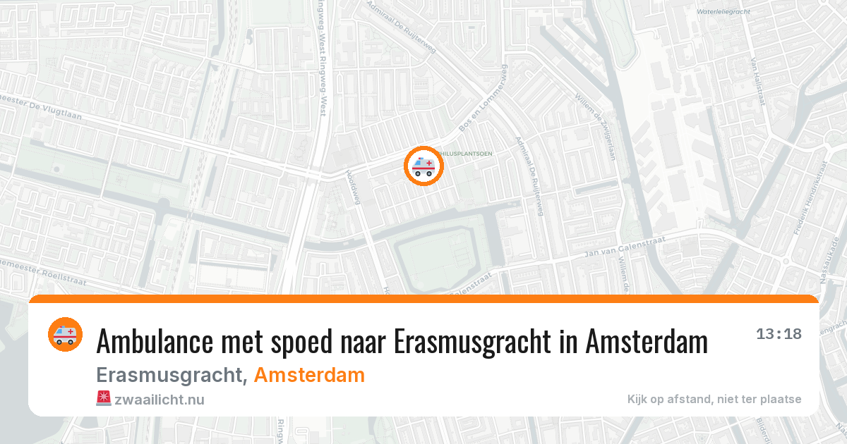 Ambulance met spoed naar Erasmusgracht in Amsterdam — 12 mei 2026