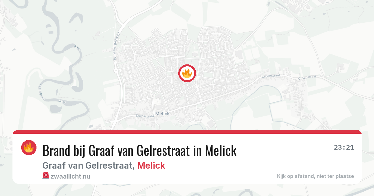 Brand bij Graaf van Gelrestraat in Melick — 26 mrt 2026