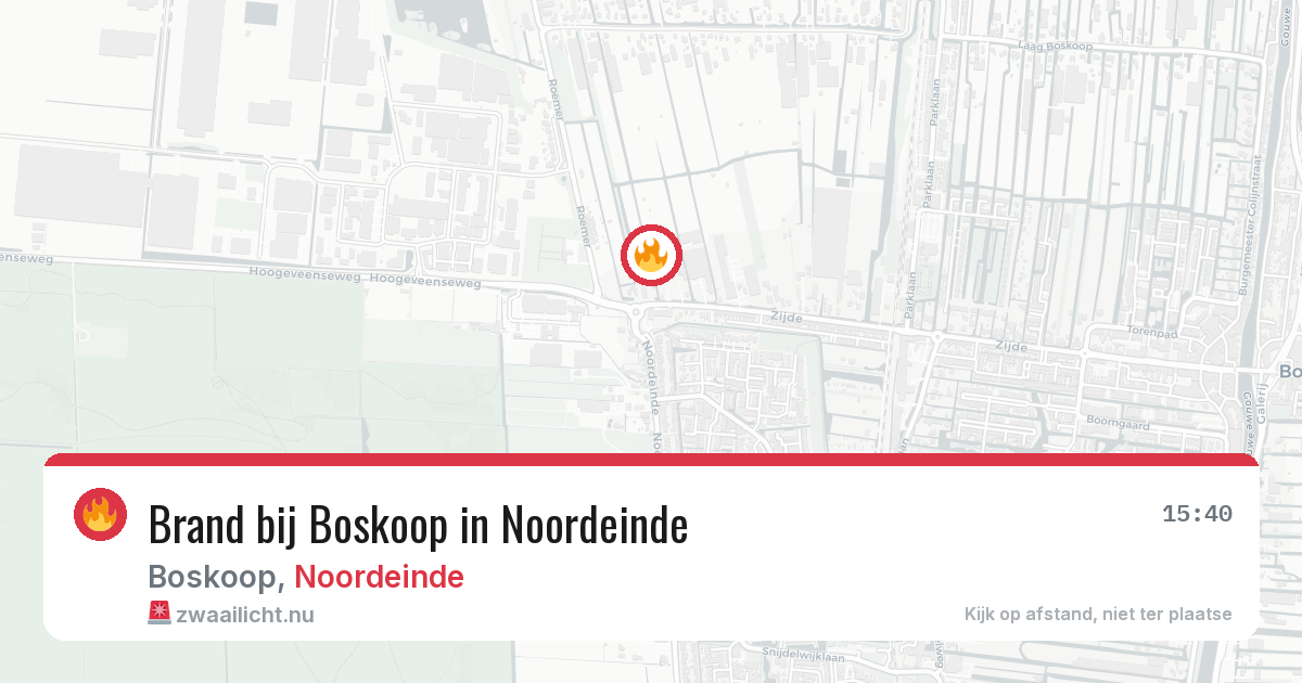 Brand bij Boskoop in Noordeinde — 6 jul 2026