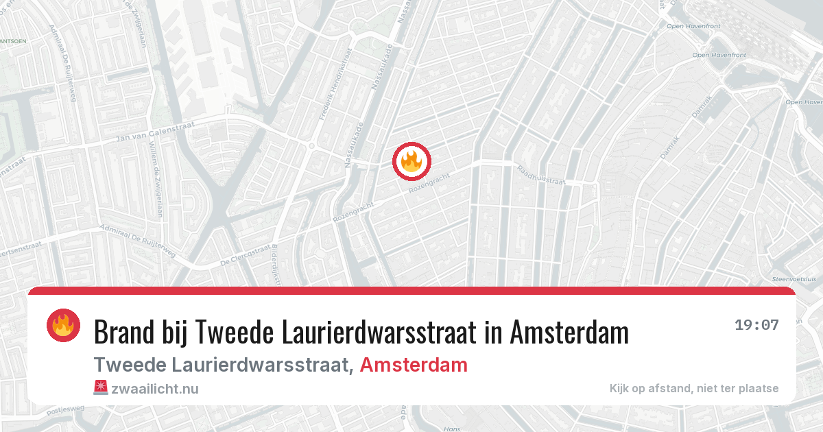 Brand bij Tweede Laurierdwarsstraat in Amsterdam — 24 mrt 2026