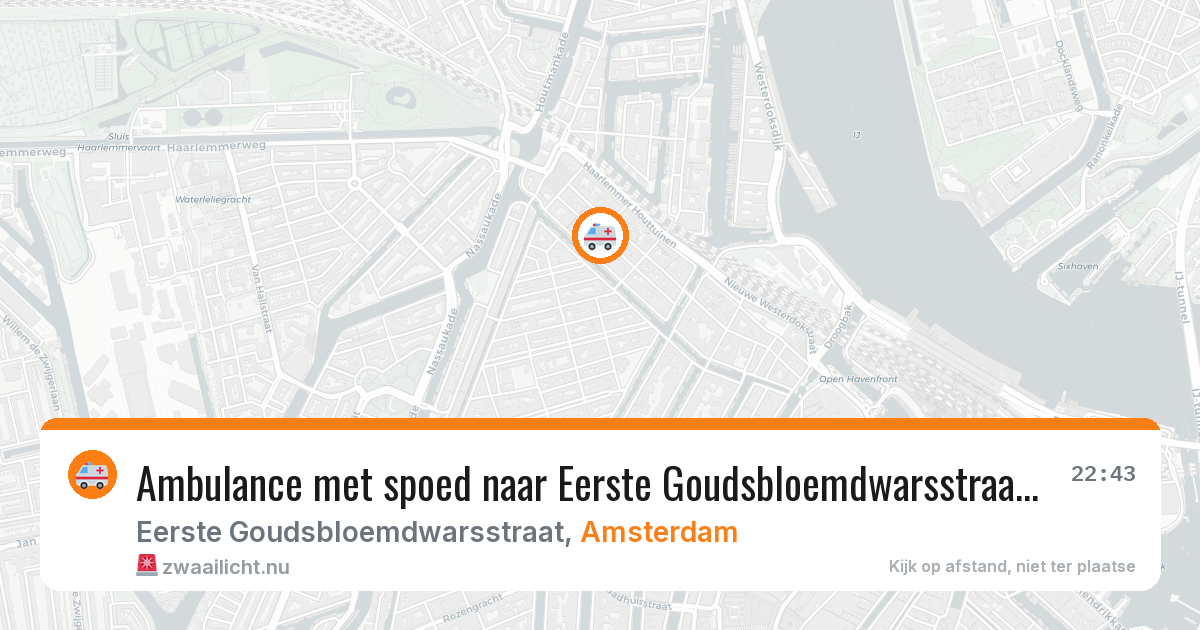 Ambulance met spoed naar Eerste Goudsbloemdwarsstraat in Amsterdam — 25 apr 2026