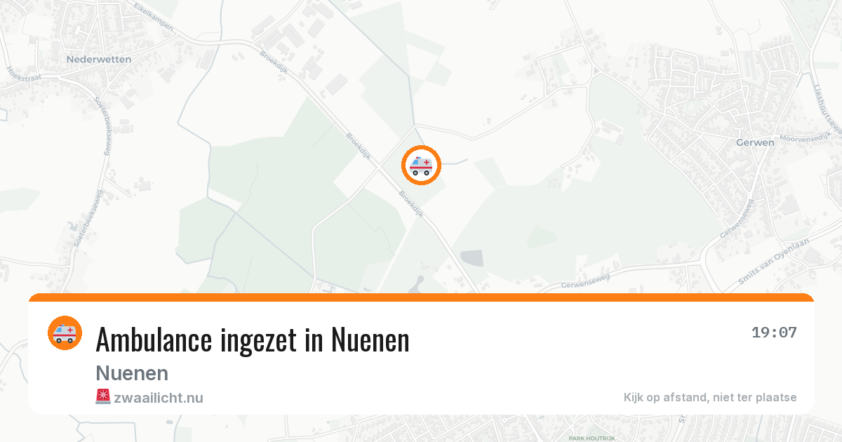 Ambulance ingezet in Nuenen — 19 mrt 2026