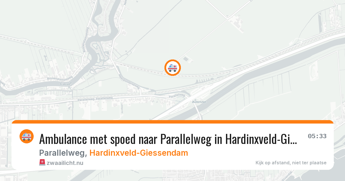 Ambulance met spoed naar Parallelweg in Hardinxveld-Giessendam — 19 jan 2026