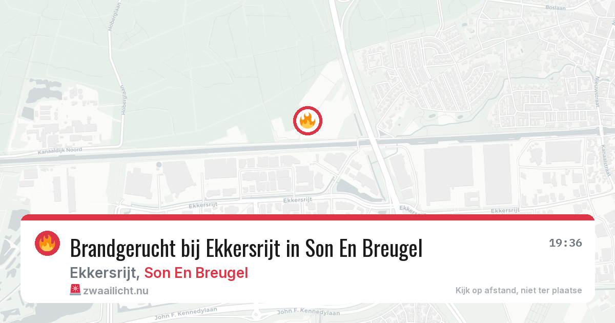 Brandgerucht bij Ekkersrijt in Son En Breugel — 25 mrt 2026