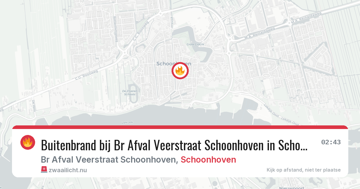 Buitenbrand bij Br Afval Veerstraat Schoonhoven in Schoonhoven — 16 jul 2026